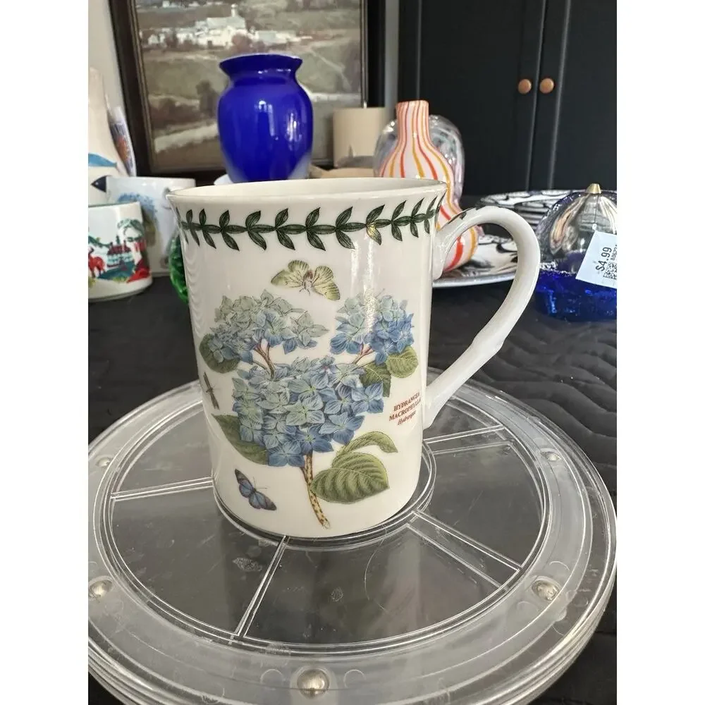 Botanic Garden Portmeirion Blue Hydrangea Macrophylla Butterfly Tea Coffee Cup